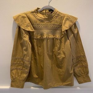 J Crew Mustard Cotton Top